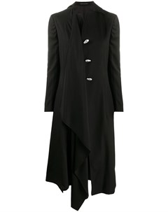 Пальто с драпировкой и декоративными пуговицами Yohji yamamoto