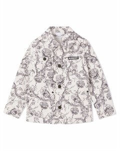 Джинсовая куртка с цветочным принтом Burberry kids