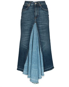 Джинсовая юбка миди с контрастными вставками Givenchy