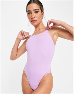 Розовый слитный купальник с завязкой на спине Nike swimming