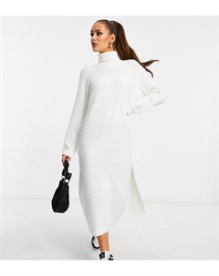 Белое платье мидакси с высоким воротником Missguided