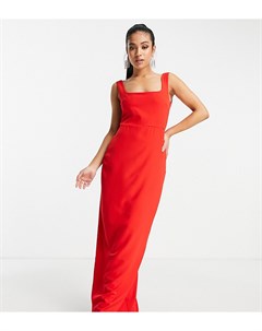 Красное платье макси с разрезом спереди Vesper petite