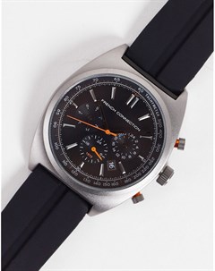 Часы черного цвета с силиконовым ремешком French connection