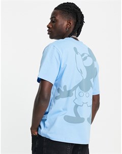 Голубая футболка с принтом Микки Мауса Asos design