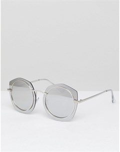 Серебристые солнцезащитные очки в круглой оправе Jeepers peepers