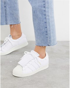 Белые кроссовки с бахромой Superstar Adidas originals