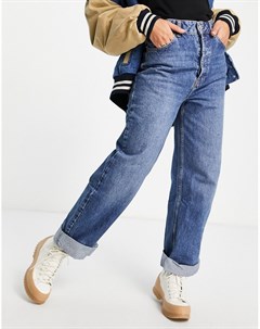 Голубые выбеленные oversized джинсы в винтажном стиле One Topshop