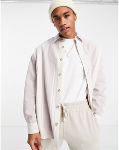 Розовая свободная рубашка в полоску Topman