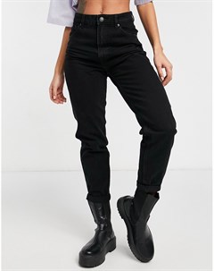 Черные джинсы в винтажном стиле Bershka