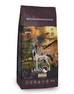 Сухой корм для собак полнорационный для крупных пород с ягненком и рисом 3 кг Landor