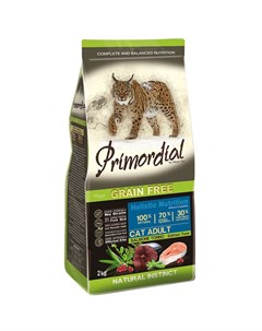 Сухой корм для кошек беззерновой с лососем и тунцом 2 кг Primordial