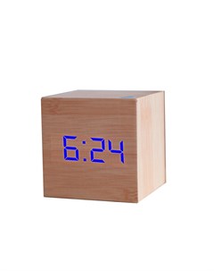 Часы электронные 869 деревянный куб с звуковым управлением бежевый Vst