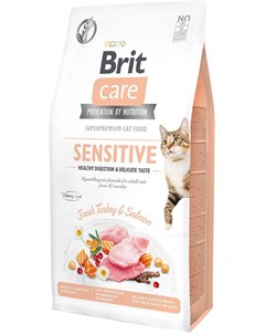 Сухой корм Care Cat GF Sensitive Healthy Digestion Delicate Taste для кошек с чувствительным пищевар Brit*