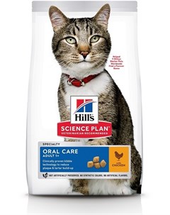 Сухой корм Science Plan Oral Care Adult для гигиены полости рта с курицей для взрослых кошек 1 5 кг Hill`s