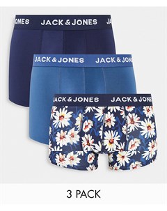 Набор из 3 боксеров брифов с цветочным принтом Jack & jones