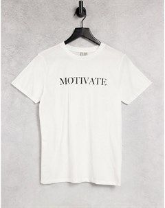 Белая футболка с надписью Motivate Asos design