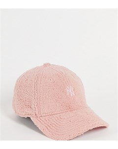 Розовая плюшевая кепка с однотонным логотипом NY Exclusive 9Forty New era