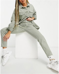 Джинсы в винтажном стиле цвета хаки от комплекта Missguided