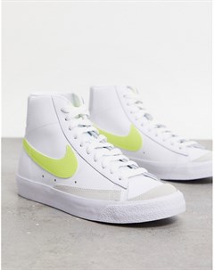 Кроссовки белого и желтого цветов Blazer Mid 77 Nike