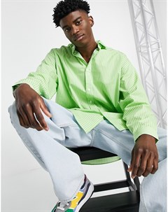 Рубашка в стиле extreme oversized цвета зеленого лайма в полоску Asos design