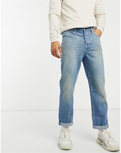 Укороченные джинсы прямого кроя с эффектом винтажной японской потертости с затемнениями Asos design