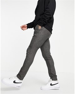 Серые зауженные брюки с фактурной отделкой в крапинку Asos design