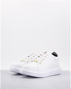 Белые минималистичные кроссовки Love moschino