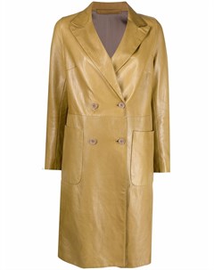 Двубортное кожаное пальто Salvatore santoro