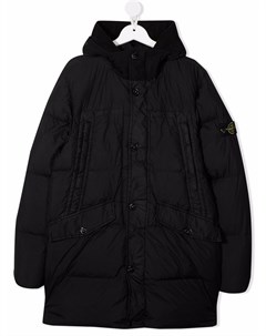 Пуховик с нашивкой логотипом Stone island junior