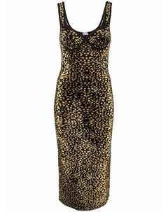 Платье трапеция с леопардовым принтом Lanvin