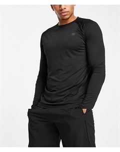 Набор из 2 спортивных лонгсливов черного цвета Threadbare Active Threadbare fitness