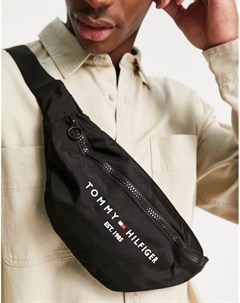 Черная сумка кошелек на пояс с логотипом с датой основания Tommy hilfiger