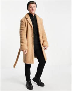 Пальто из искусственного меха с поясом Harry brown