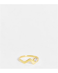 Позолоченное кольцо из стерлингового серебра в виде тильды с кристаллом Asos design