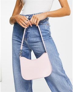 Розовая сумка через плечо с закругленными краями и звеньями цепочки на ремешке Asos design