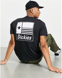 Черная футболка с принтом на спине Taylor Dickies