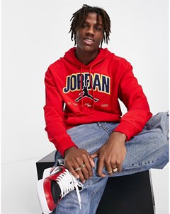 Худи красного цвета с вышитым логотипом в университетском стиле Nike Jumpman Jordan