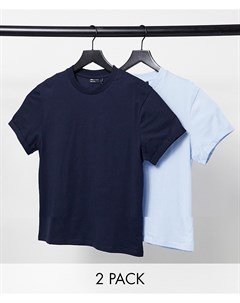 Комплект из 2 футболок из органического хлопка с отворотами на рукавах Asos design