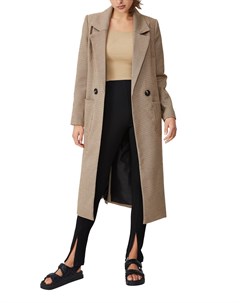 Удлиненное пальто с карманами серо коричневого цвета с узором гусиная лапка Cotton:on