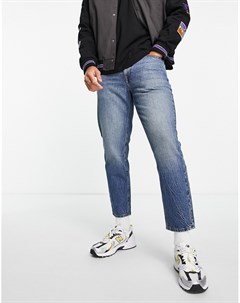 Классические плотные джинсы окрашенного темно выбеленного оттенка Asos design