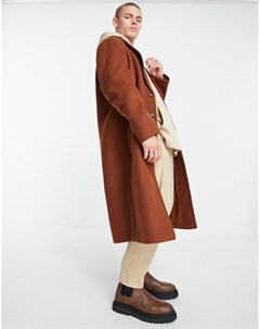 Коричневое пальто в стиле oversized Asos design
