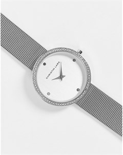 Серебристые женские часы с сетчатым ремешком Christin lars