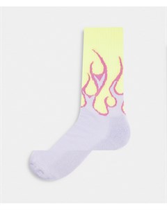 Спортивные носки в пастельных тонах с рисунком в виде пламени Asos design