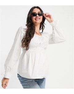 Белая свободная блузка с баской Pieces maternity