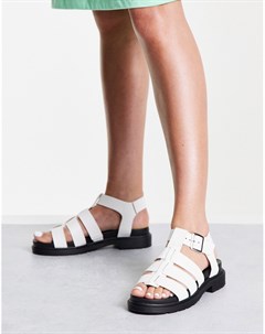 Белые рыбацкие сандалии из искусственной кожи на массивной подошве New look