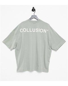 Серая oversized футболка с логотипом Collusion