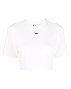 Укороченная футболка с логотипом Off Off-white