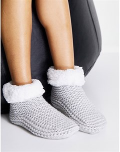 Кремовые носки плотной вязки с подкладкой из искусственного меха Loungeable