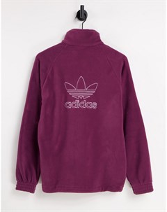 Флисовая куртка малинового цвета на короткой молнии adicolor Adidas originals