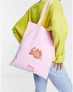 Розовая холщовая сумка тоут с принтом x Disney Sebastian Skinnydip